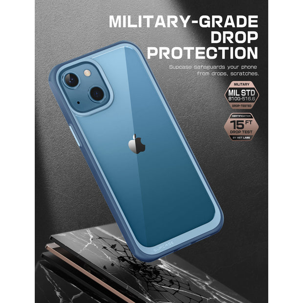 iPhone 13 6.1 inch Unicorn Beetle Style Slim Clear Case-Blue