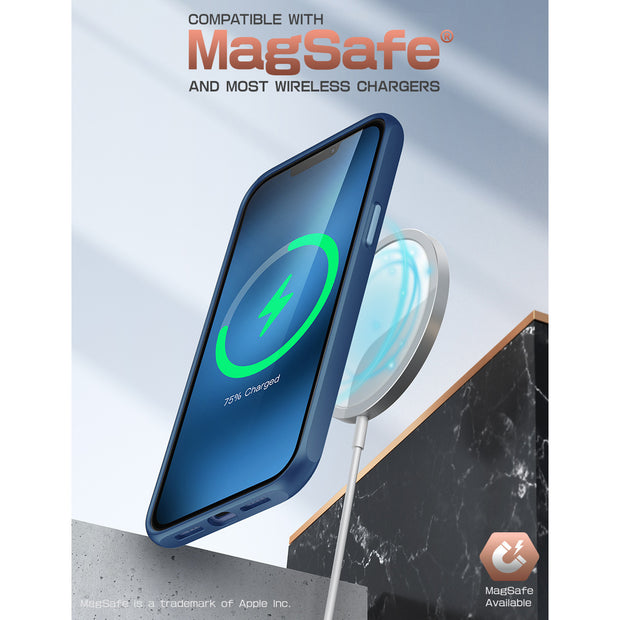 iPhone 14 6.1 inch Unicorn Beetle Style Slim Clear Case-Blue