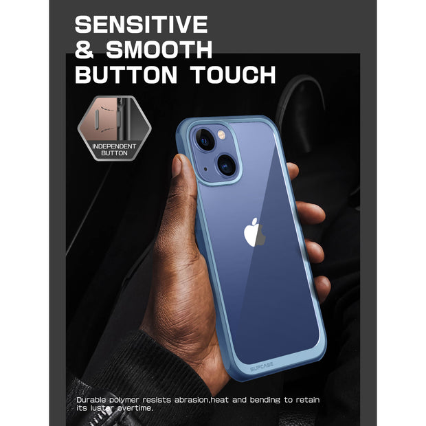 iPhone 14 6.1 inch Unicorn Beetle Style Slim Clear Case-Blue