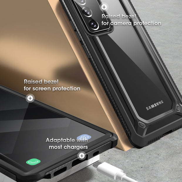Galaxy Note20 Unicorn Beetle EXO Clear Case-Black