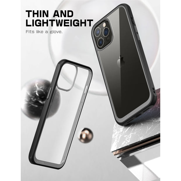 iPhone 13 Pro 6.1 inch Unicorn Beetle Style Slim Clear Case-Black