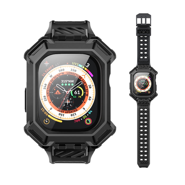 Apple Watch Ultra Unicorn Beetle PRO XT Rugged Metal Watch Band Case (49mm)-Black