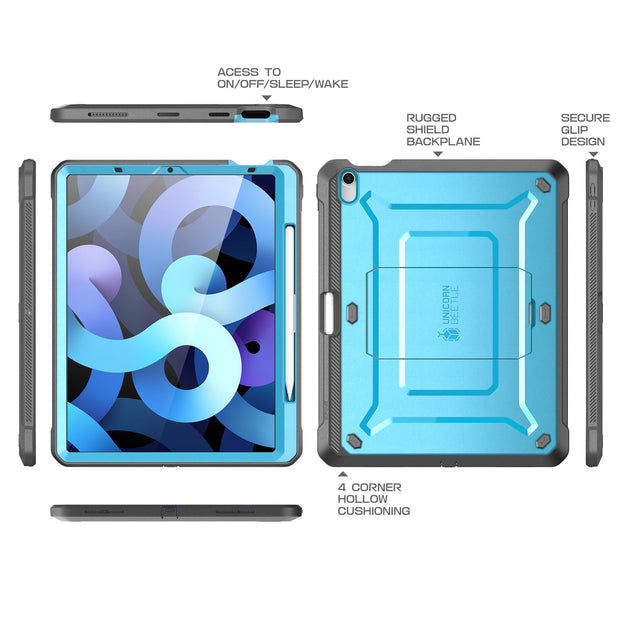 iPad Air 4 / 5 Unicorn Beetle PRO Rugged Kickstand Case-Blue