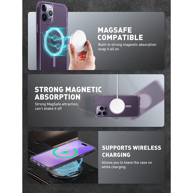 iPhone 14 Pro Max 6.7 inch Unicorn Beetle MAG Slim Clear MagSafe Case-Purple Fog