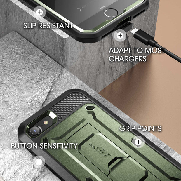 iPhone 7 / 8 Unicorn Beetle Pro Full-Body Case with Kickstand-Dark Green