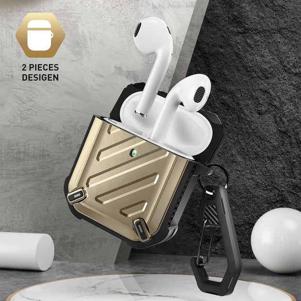 Apple AirPods 1 & 2 Unicorn Beetle Pro Rugged Case-Gold