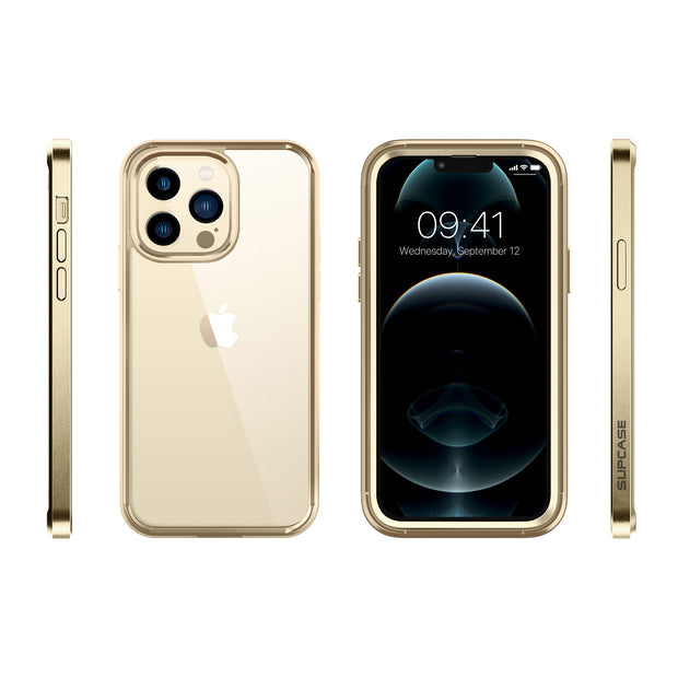 iPhone 13 Pro Max 6.7 inch Unicorn Beetle Edge with Screen Protector Clear Case-Gold