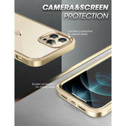 iPhone 13 Pro Max 6.7 inch Unicorn Beetle Edge with Screen Protector Clear Case-Gold