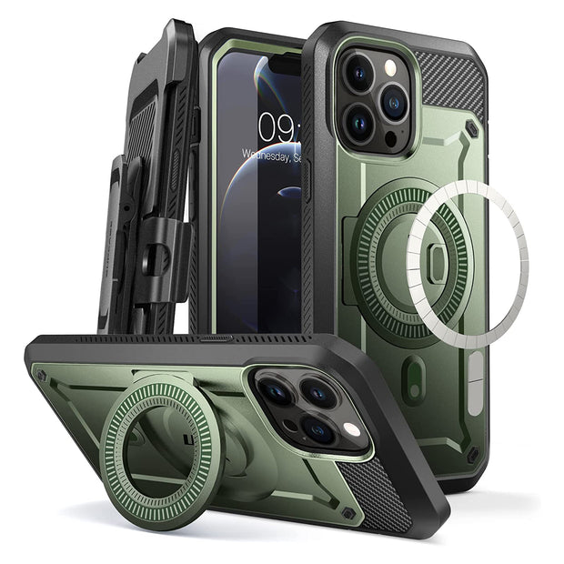 iPhone 13 Pro Max 6.7 inch Unicorn Beetle PRO MAG Rugged MagSafe Case-Dark Green