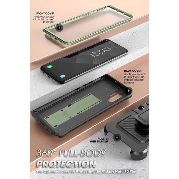 Galaxy Note10 Plus / Note10 Plus 5G Unicorn Beetle Pro Full-Body Rugged Case-Dark Green