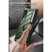 Galaxy Z Fold4 Unicorn Beetle PRO Rugged Case with S-Pen Holder-Dark Green