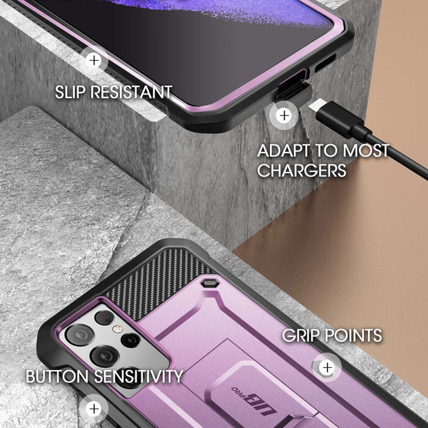 Galaxy S21 Ultra Unicorn Beetle Pro Rugged Case-Metallic Purple