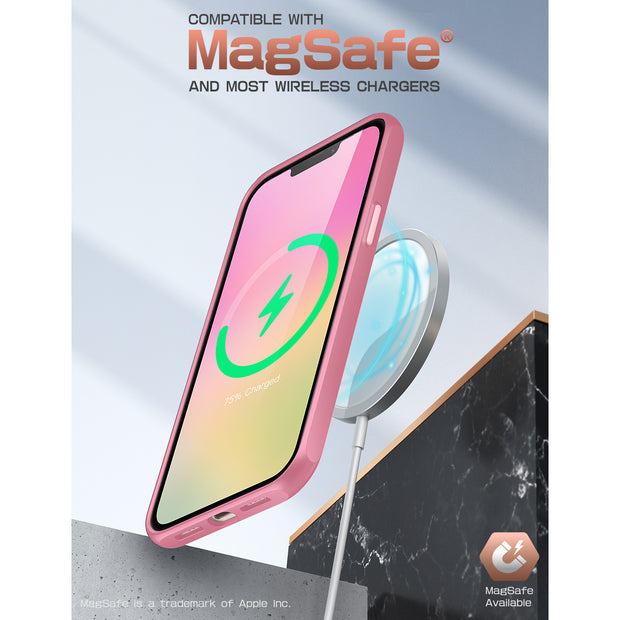iPhone 14 6.1 inch Unicorn Beetle Style Slim Clear Case-Peach