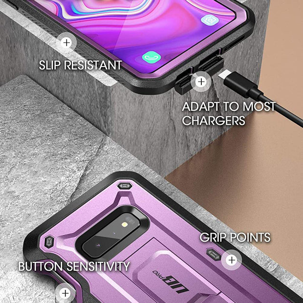 Galaxy S10e Unicorn Beetle Pro Full Body Rugged Holster Case-Metallic Purple
