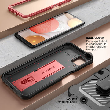 Galaxy A12 Unicorn Beetle Pro Rugged Holster Case-Metallic Red Galaxy A12 Unicorn Beetle Pro Rugged Holster Case-Metallic Red