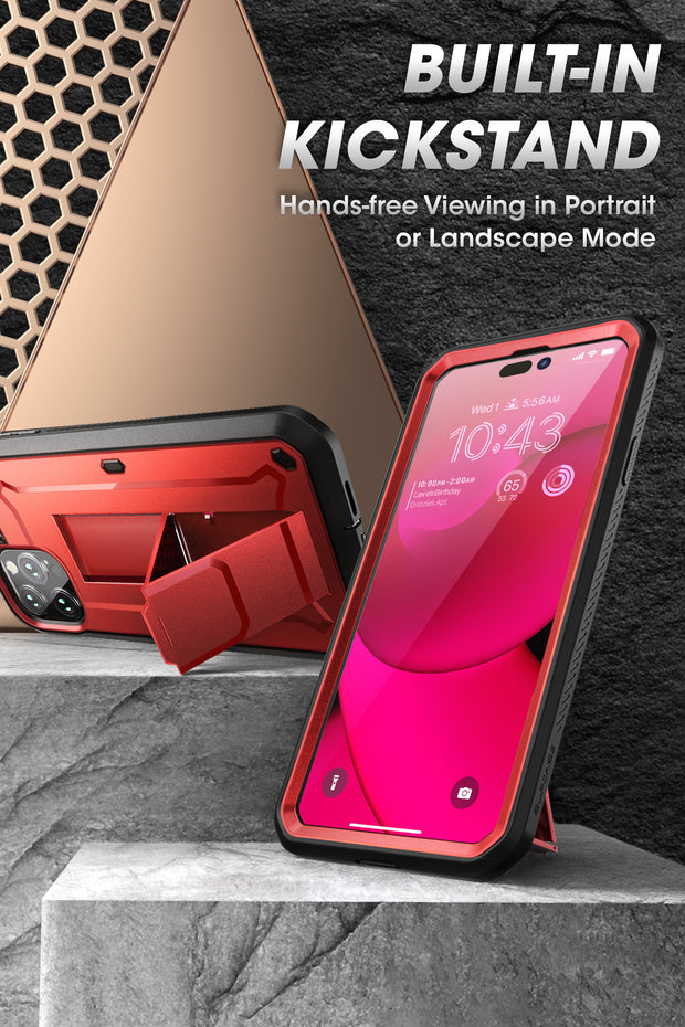 Custodia SUPCASE Unicorn Beetle Pro Per IPhone 14 Pro 6,1 Pollici Fullbody Con Protezione Schermo E Kickstand - Foto 6