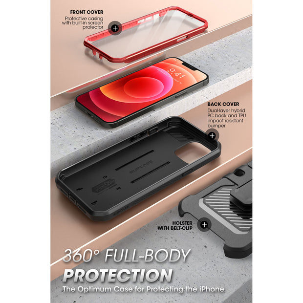 iPhone 13 Pro 6.1 inch Unicorn Beetle Pro Rugged Case-Metallic Red