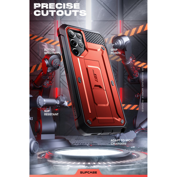 Galaxy S23 Ultra Unicorn Beetle PRO Screen Protector Case-Metallic Red