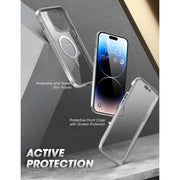 iPhone 14 Pro Max 6.7 inch Unicorn Beetle EDGE MAG with Screen Protector Clear Case-Silver