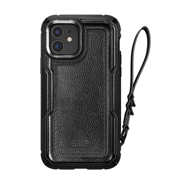 iPhone 12 6.1 inch Unicorn Beetle Royal Rugged Leather Case-Black