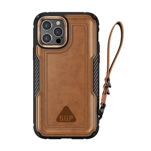iPhone 12 Pro 6.1 inch Unicorn Beetle Royal Rugged Leather Case-Brown