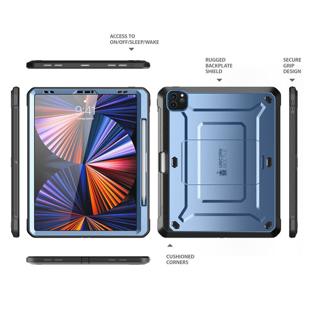 iPad Pro 12.9 Inch (2021) Unicorn Beetle Pro Rugged Case-Metallic Blue