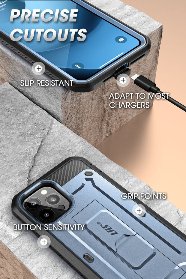 iPhone 14 Pro 6.1 inch Unicorn Beetle Pro Rugged Case-Metallic Blue