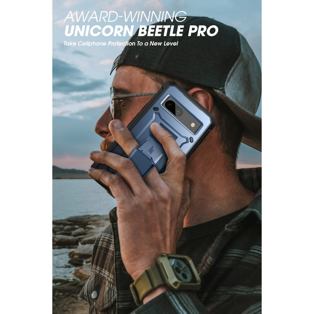 Google Pixel 7 Unicorn Beetle PRO Rugged Holster Case-Metallic Blue