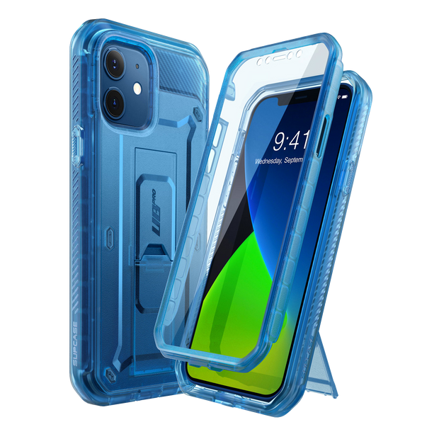 iPhone 12 6.1 inch Unicorn Beetle Pro Rugged Case-Clear Blue