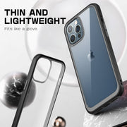 iPhone 12 Pro 6.1 inch Unicorn Beetle Style Slim Clear Case-Black