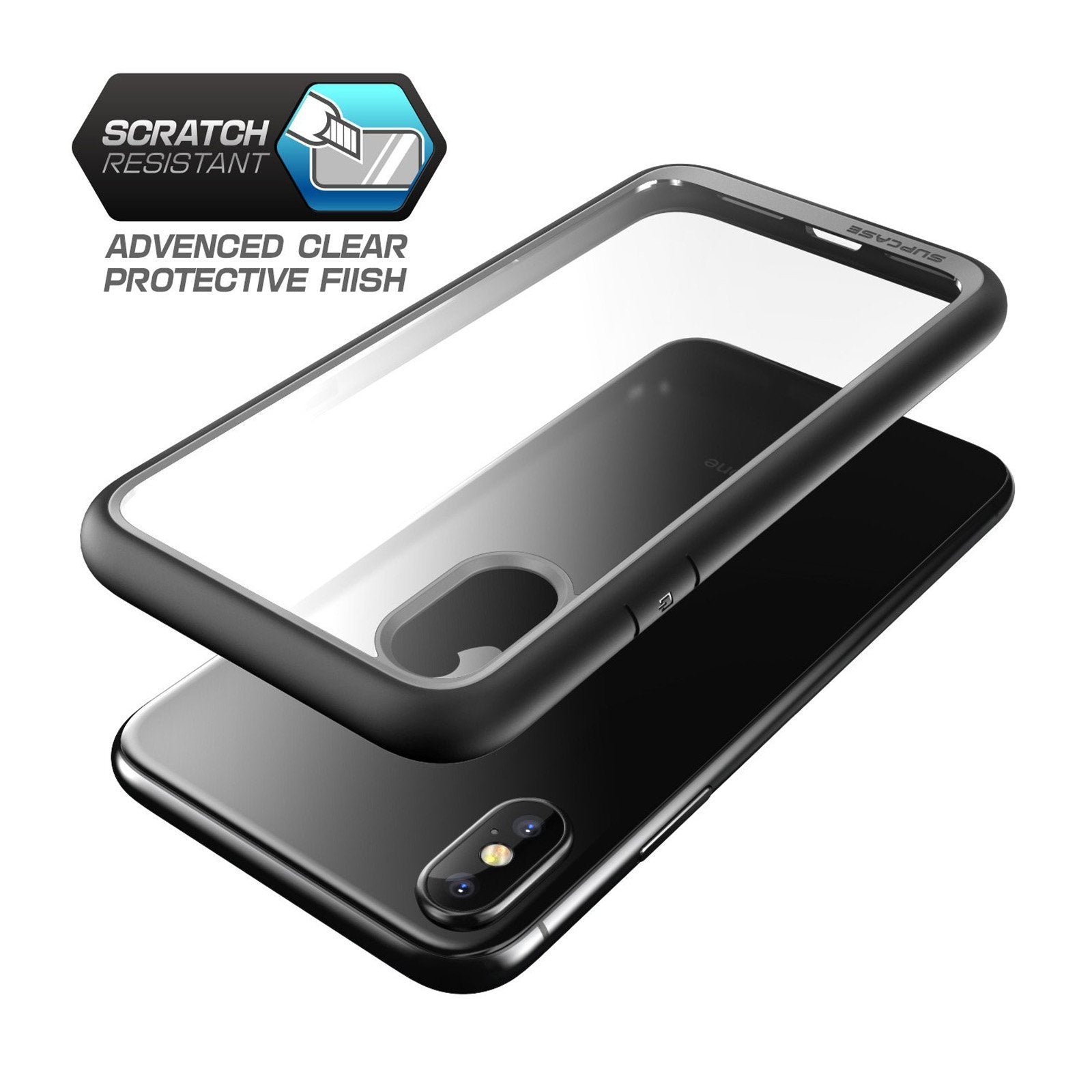 iPhone X / XS Unicorn Beetle Style Slim Clear Case-Black | SUPCASE