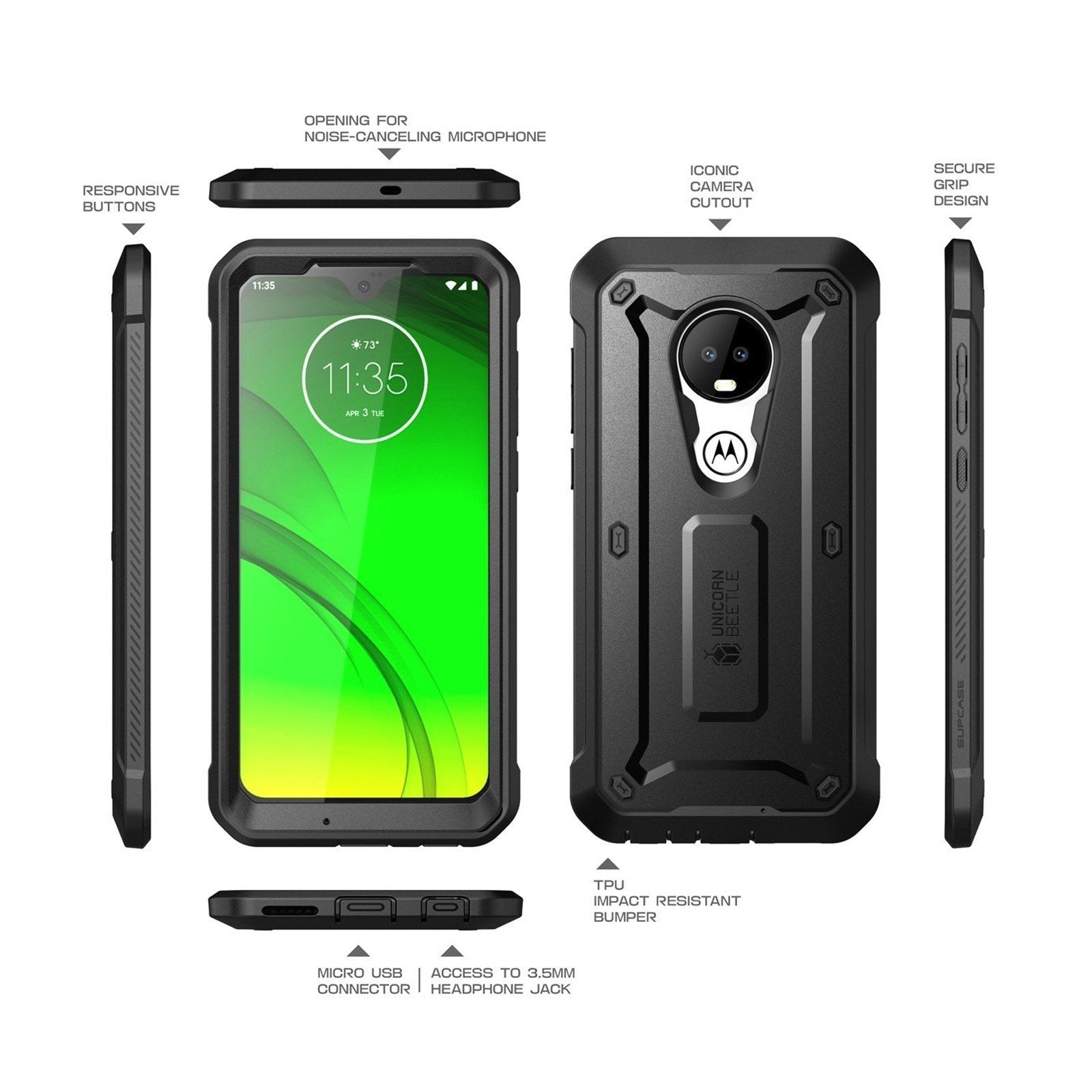 Moto G7 / Moto G7 Plus Unicorn Beetle Pro Rugged Full-Body Case