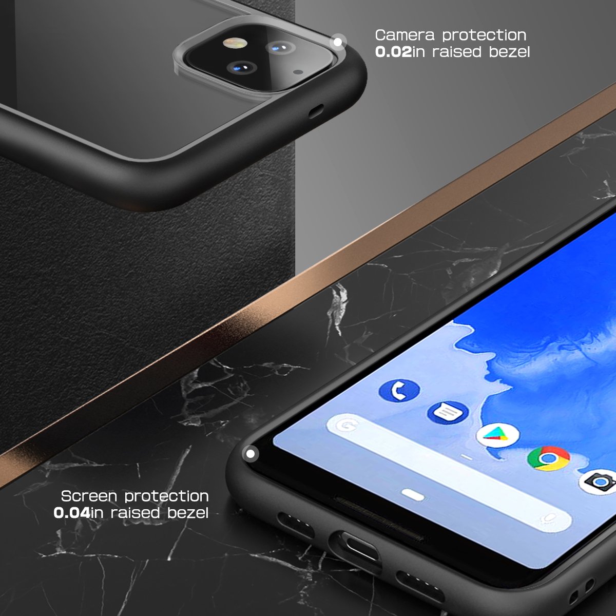 Google Pixel 4 Unicorn Beetle Style Clear Case-Black | SUPCASE