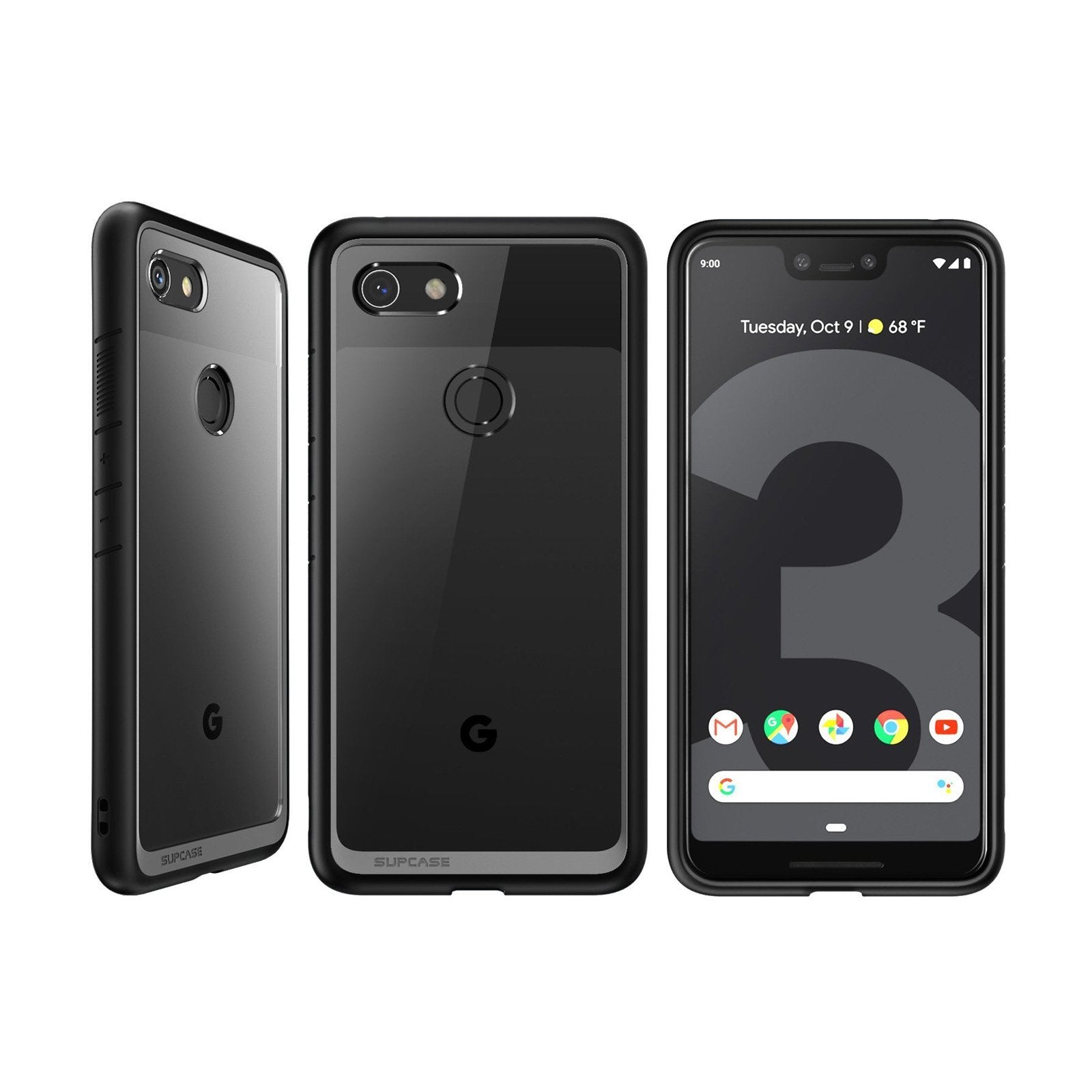 Google Pixel 3a XL Unicorn Beetle Style Clear Case-Black | SUPCASE