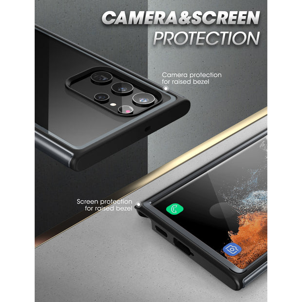 Vaku ® Samsung Galaxy S22 Ultra Cheron Leather Electroplated Soft TPU –