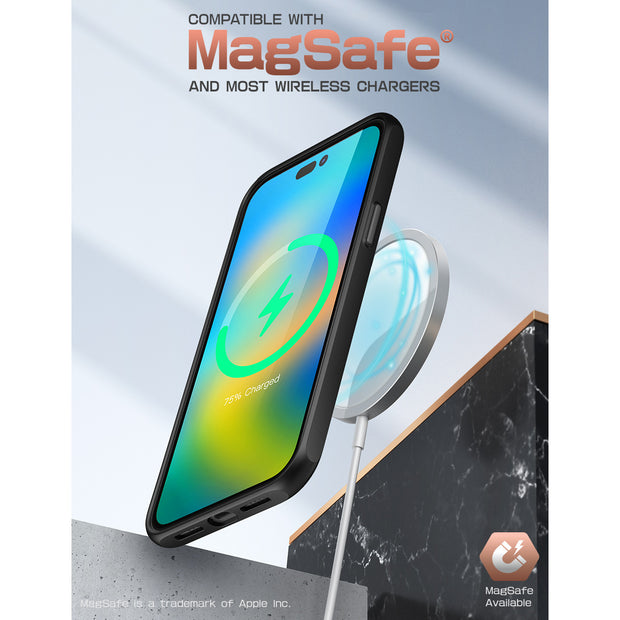 iPhone 14 Pro Max 6.7 inch Unicorn Beetle Style Slim Clear Case-Black