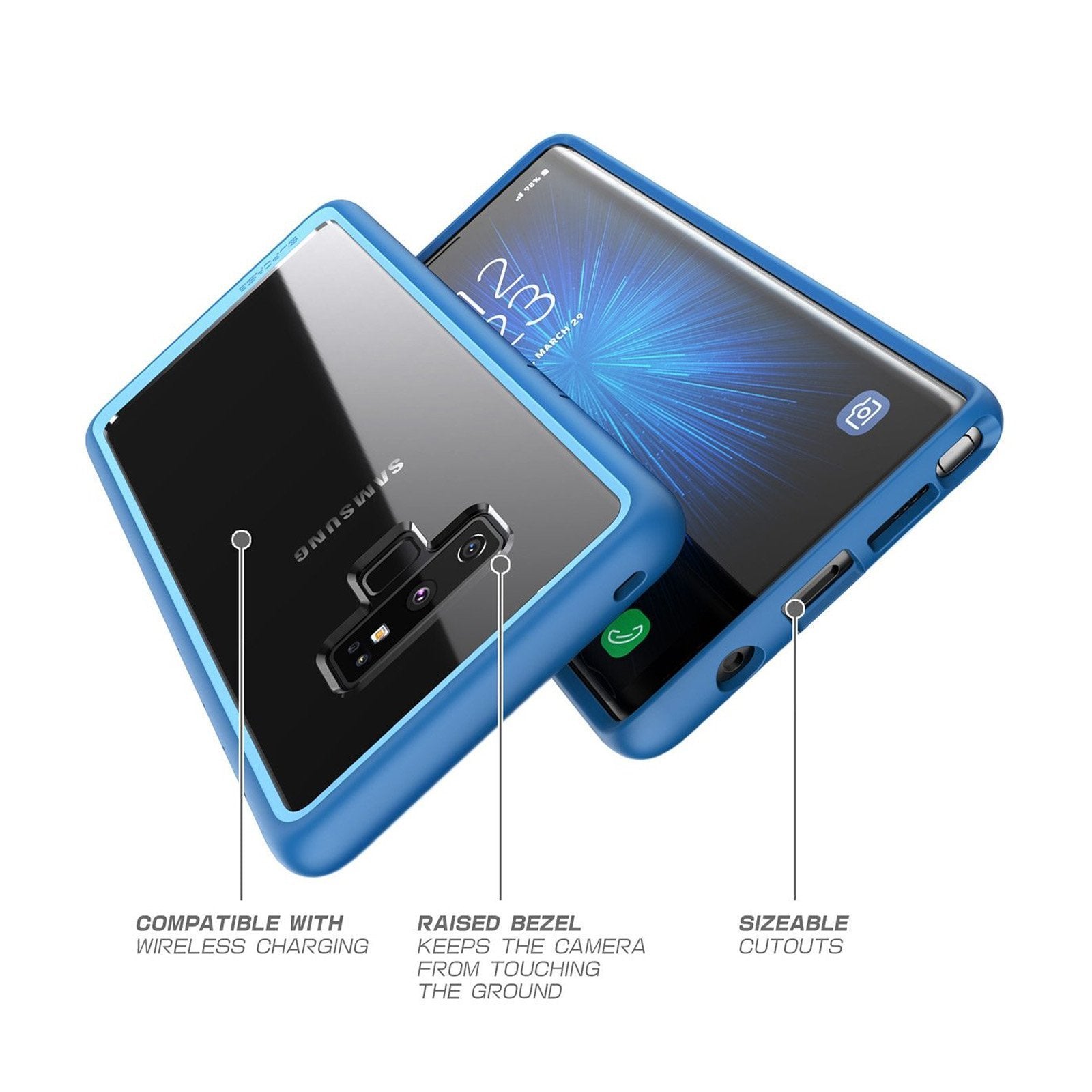 Galaxy Note9 Unicorn Beetle Style Slim Clear Case-Navy | SUPCASE