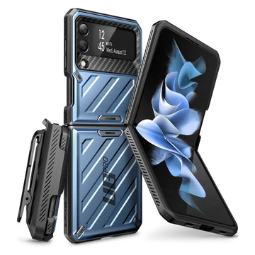Galaxy Z Flip4 Unicorn Beetle PRO Rugged Case with Belt Clip-Metallic Blue
