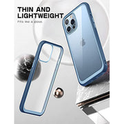 iPhone 13 Pro 6.1 inch Unicorn Beetle Style Slim Clear Case-Blue
