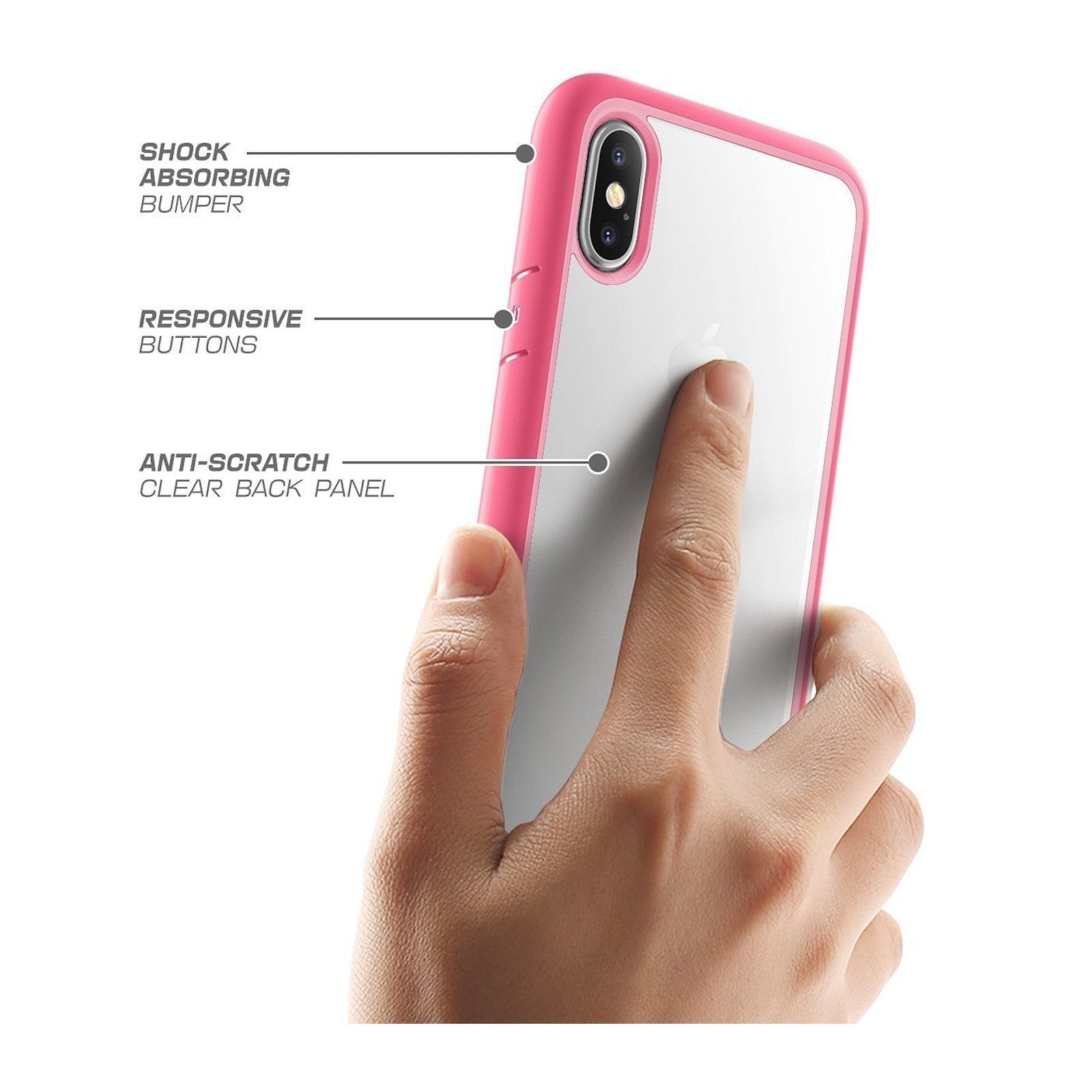 iPhone XS Max Unicorn Beetle Style Slim Clear Case-Pink | SUPCASE