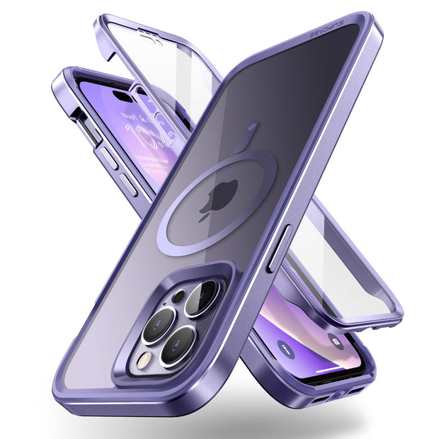 Clear and purple MagSafe iPhone 14 Pro Max case