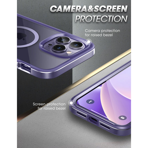 iPhone 14 Pro 6.1 inch Unicorn Beetle EDGE MAG with Screen Protector Clear Case-Deep Purple