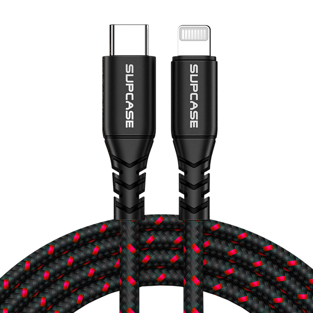 5 ft USB-C Fast Charge Lightning Cable for Apple Devices-Red