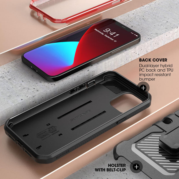 iPhone 12 Pro 6.1 inch Unicorn Beetle Pro Rugged Case-Metallic Red