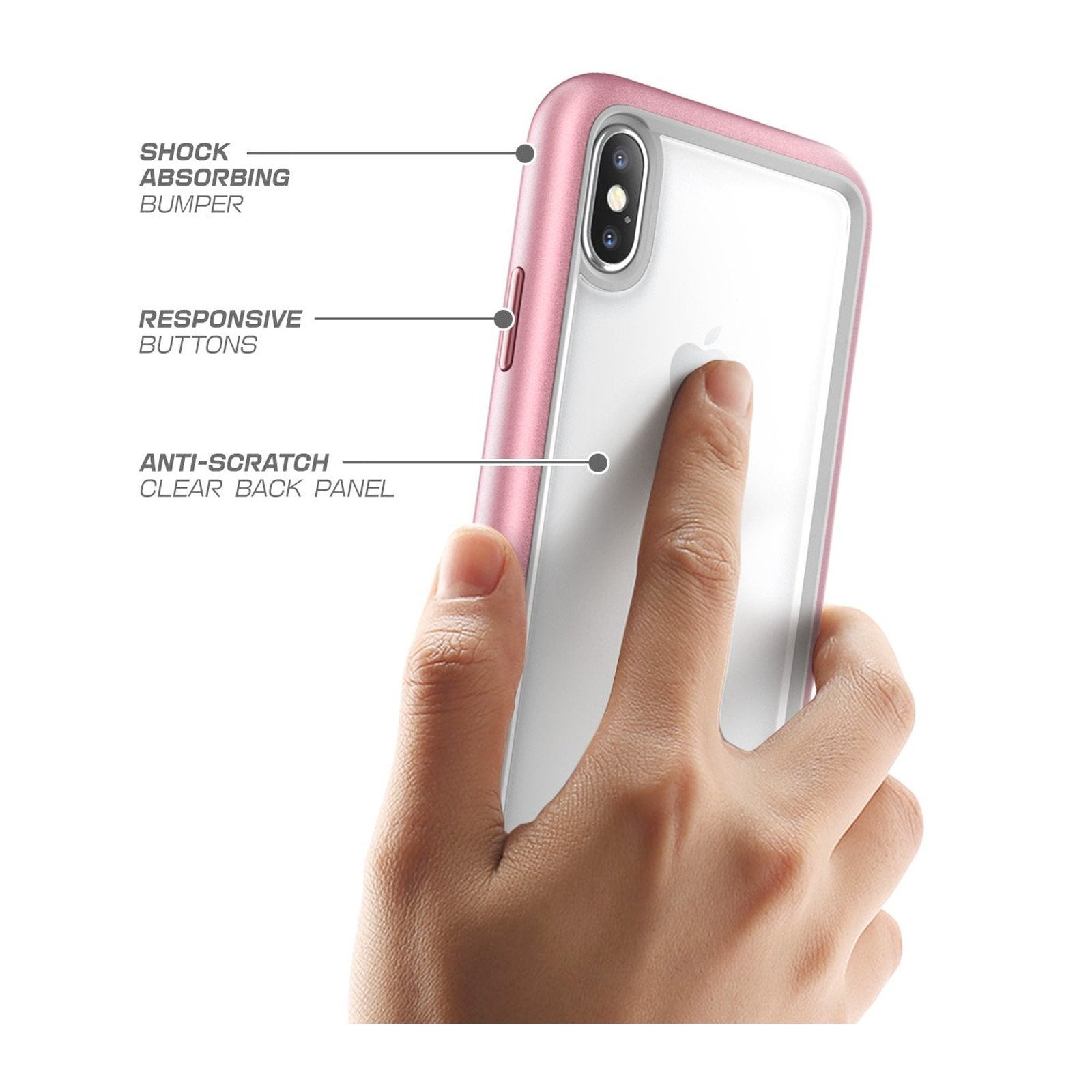 iPhone X / XS Unicorn Beetle Style Slim Clear Case-Rose Gold | SUPCASE