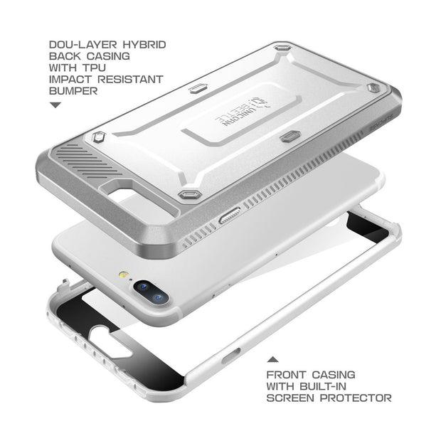 iPhone 7 Unicorn Beetle Pro Holster Case-White